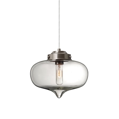 Besa Lighting Mira Cord Pendant, Clear, Satin Nickel Finish, 1x60W Incandescent 1JT-MIRACL-SN
